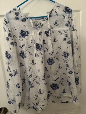 NorthStyle White Tunic with Blue Floral Print